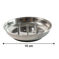 Multi-stick incense display on compact stainless steel agarbatti stand