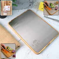 Steel Oak Cutting Board Home Organization Storage Solution