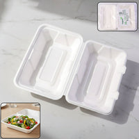Bagasse Clamshell Food Box Kitchen Storage Organizer Solution