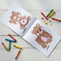 Variety of themed pages inside kids colouring books set