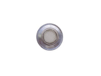 Clean and effective stainless steel sink strainer against a white background.