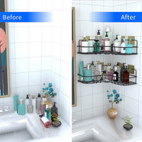 Metal Shower Shelf 2-Pack – Rustproof No-Drill Corner Organizer Your Brand