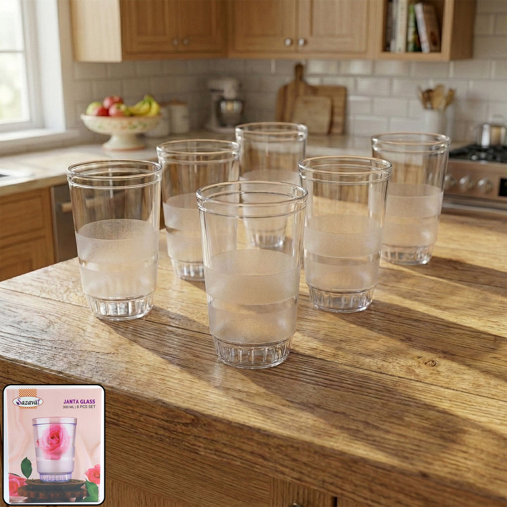 Janta Drinking Glass Set Home Organization Storage Solution