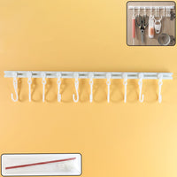 Wall Mounted Kitchen Storage Rack with 10 Adjustable Hooks Kitchen Storage Organizer