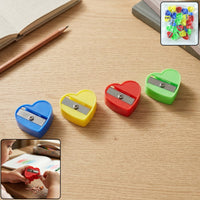 Heart Shape Pencil Sharpener Portable Travel Essential Organizer