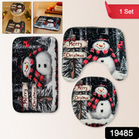 Christmas Bathroom Mat Set – Soft Snowman 3-Piece Décor Your Brand