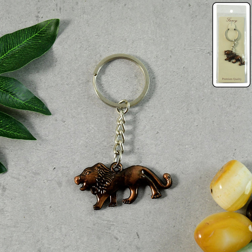 Walking Lion Metal Keychain Multipurpose Storage Organizer Container