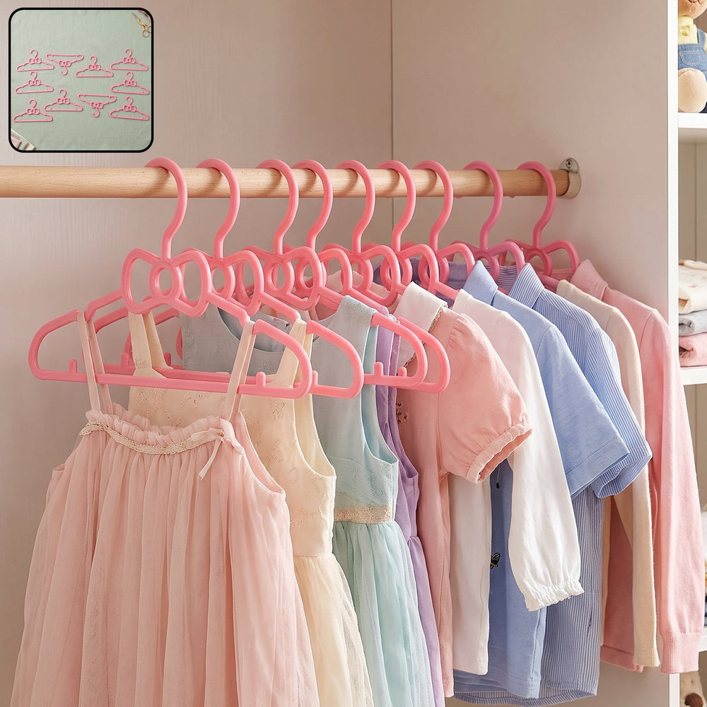 Kids Plastic Clothes Hangers Set, Cute Baby Wardrobe Hangers (10 Pcs Set) Your Brand