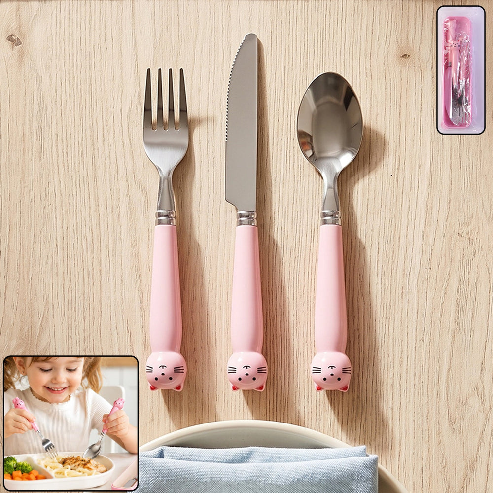 Kids Stainless Steel Cutlery Set Ð Safe, Durable & Portable Portable Travel