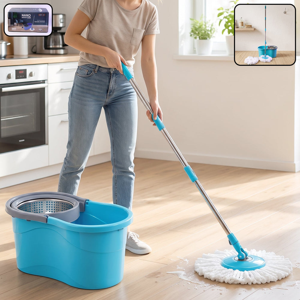 360° Rotating Turbo Spin Mop – Effortless Floor Cleaning with Long Handle Your Brand