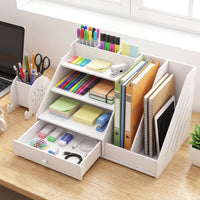 Multifunctional Desk Organizer Storage Cabinet with Drawer File Rack (1 Set) Your Brand