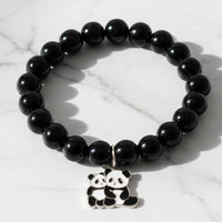Black Beaded Stretch Bracelet Home Organization Storage Solution