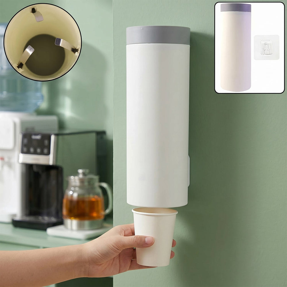 Wall Mounted Paper Cup Holder Ð Space-Saving Dispenser for H Kitchen Storage