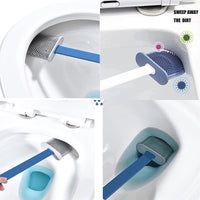 Silicone Toilet Brush – Quick-Dry Holder, Flexible Bristles | Velvet Wipe Your Brand