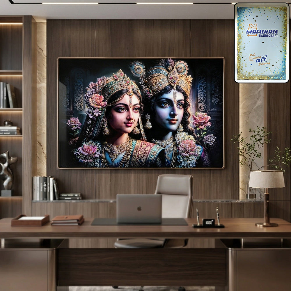 Radha Krishna Wall Frame Home Organization Storage Solution