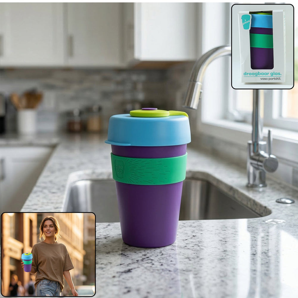 Reusable Colorful Travel Mug Ð Spill-resistant & Stylish 400 Kitchen Storage Organizer