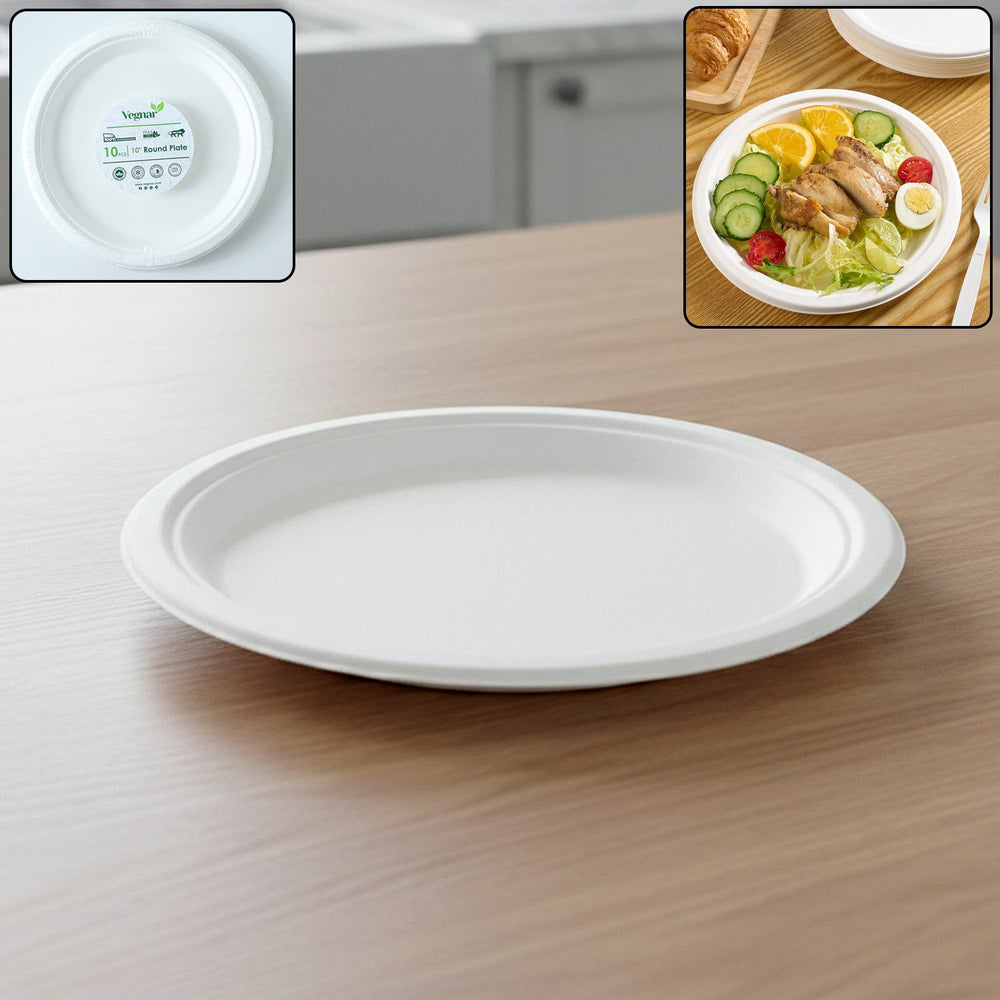 Disposable Round Food Serving Plate Kitchen Storage Organizer Solution