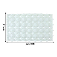 Close-up of textured surface on massage bath mat for foot stimulation