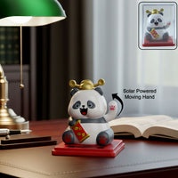 Solar Powered Moving Hand Panda Showpiece Home Organization Storage Solution