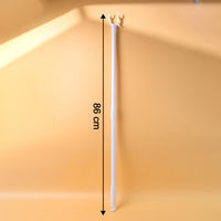 Clothes hook pole with ergonomic handle for easy reach