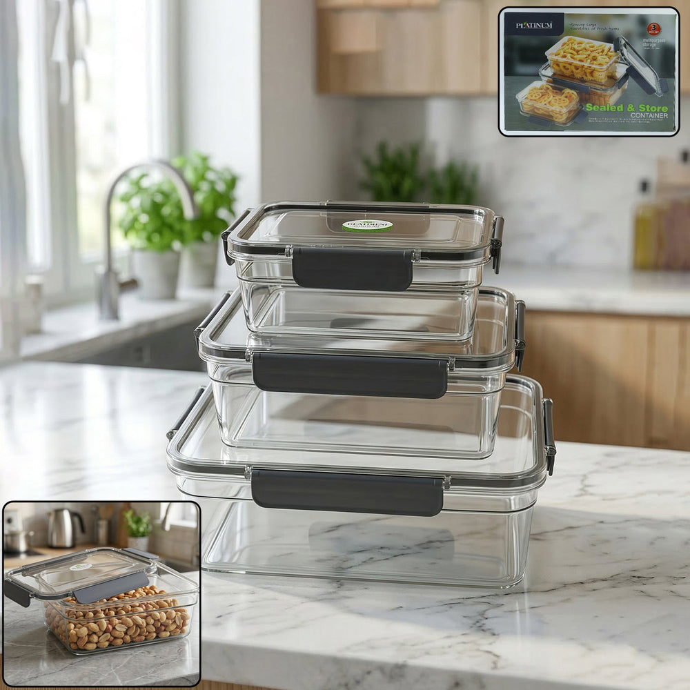 Plastic Airtight Food Storage Container Set Kitchen Storage Organizer Solution