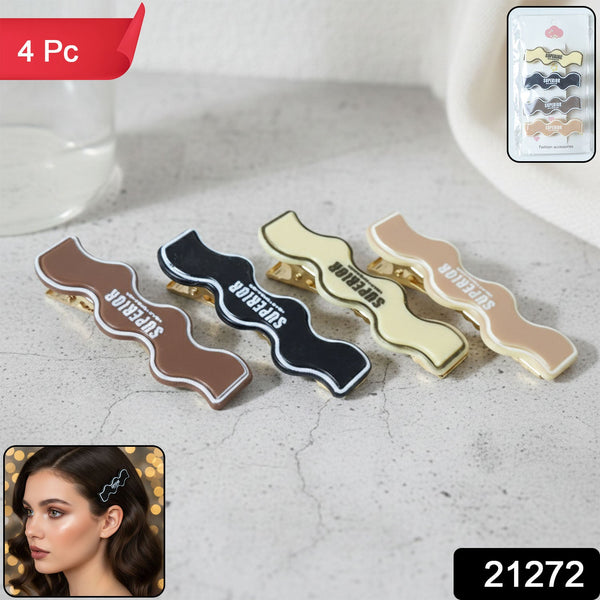 Premium Fashion Hair Clips – Superior Curved Snap Hold Set