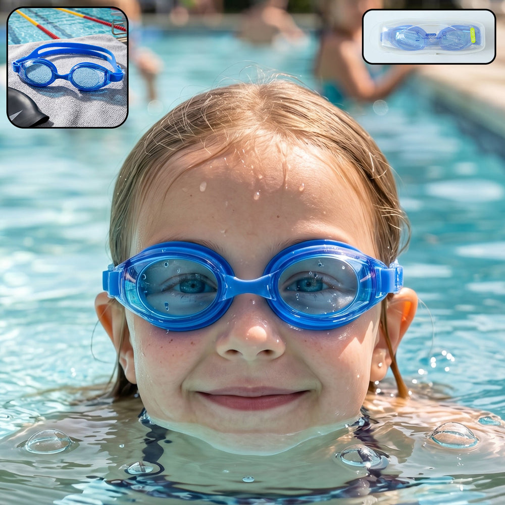Kids Premium Swimming Goggles Ð Crystal Clear Lens & Secure Portable Travel