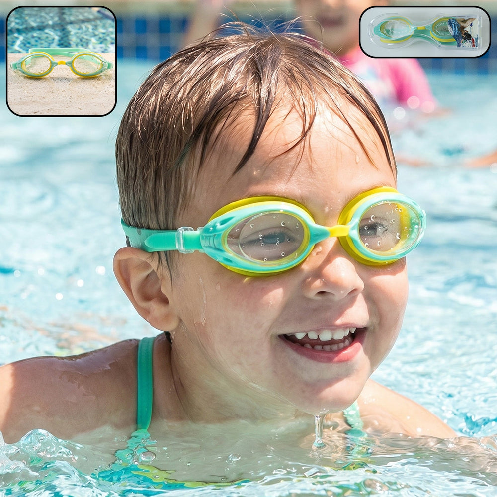 Kids Dual Color Swimming Goggles Ð Comfortable Fit & Clear V Portable