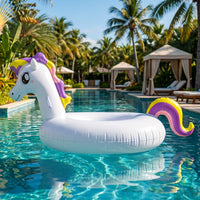 Kids Inflatable Unicorn Swim Ring Ð Durable Pool Float with Portable Travel