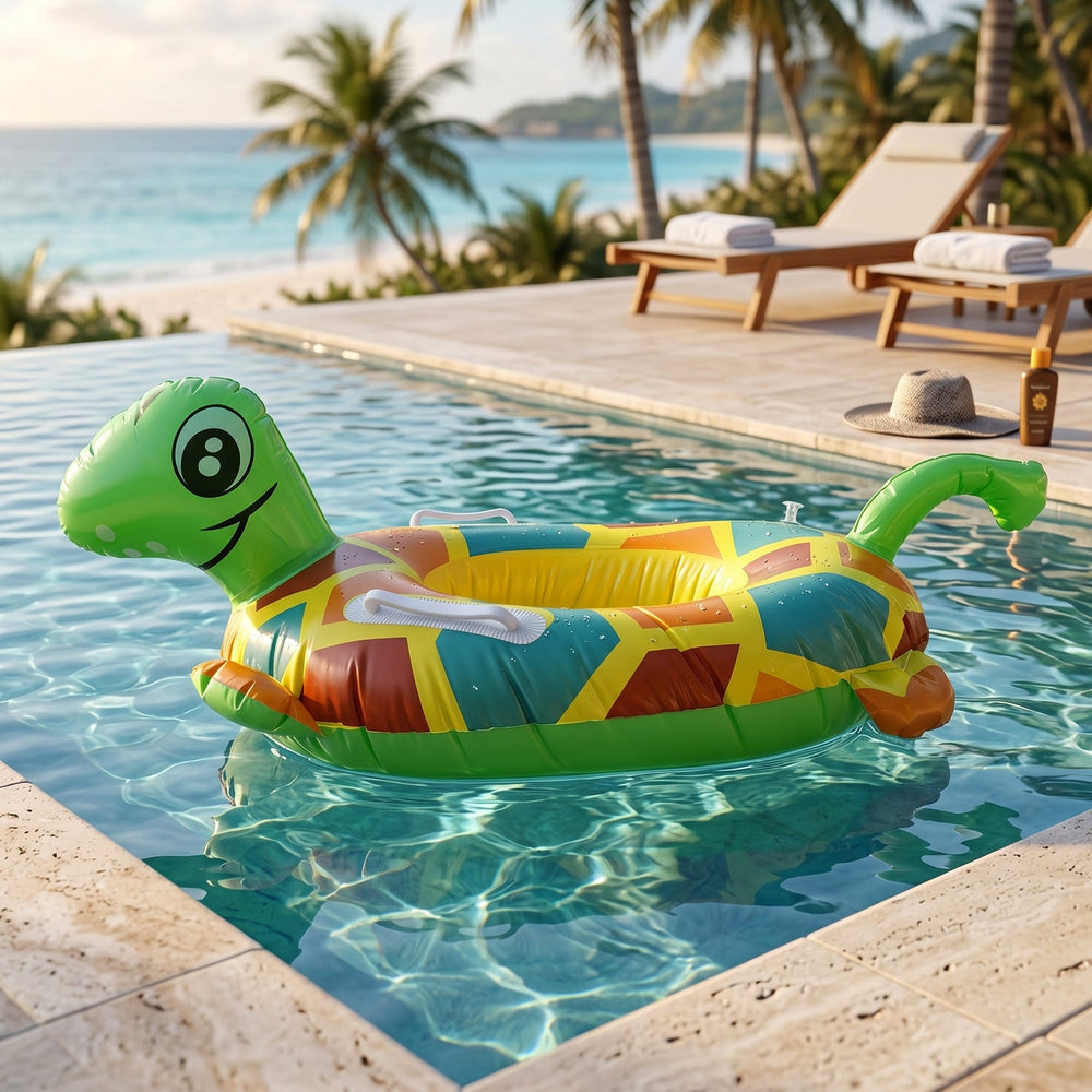Kids Inflatable Turtle Swim Ring Ð Safe & Durable Pool Float Portable