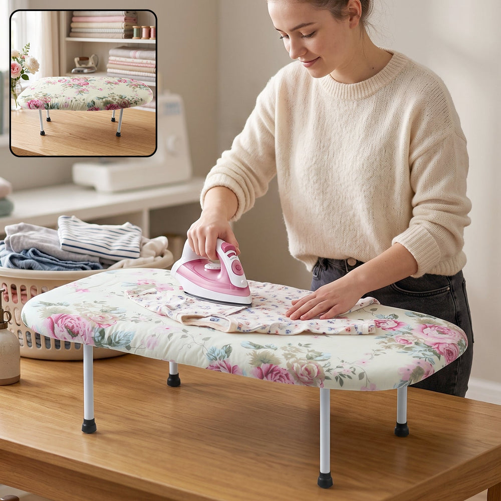Foldable Tabletop Ironing Board, Portable Mini Iron Board with Cotton Cover (1 Pc) Your Brand