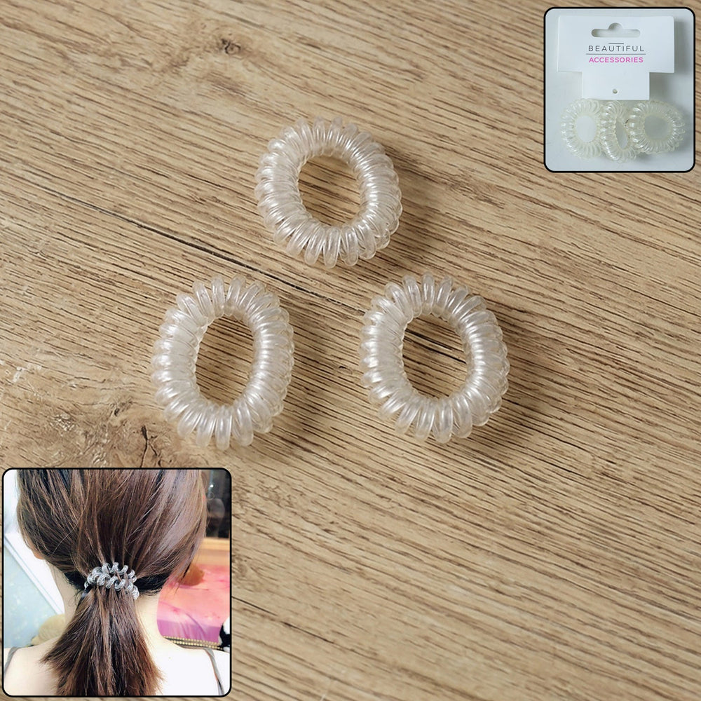 Transparent Spiral Coil Hair Ties Home Organization Storage Solution