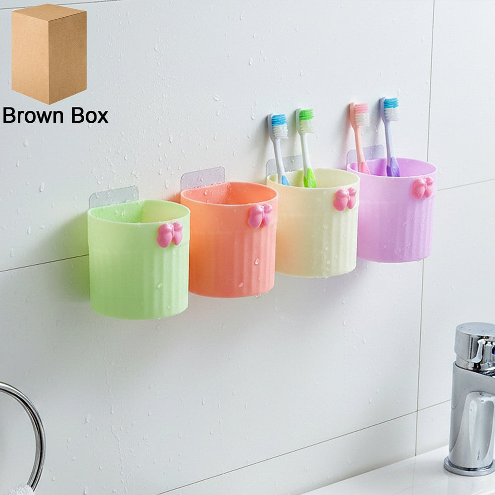 Wall Mounted Toothbrush Holder Set Kitchen Storage Organizer Solution