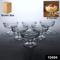 Clear glass ice cream dessert bowls set of six for stylish serving