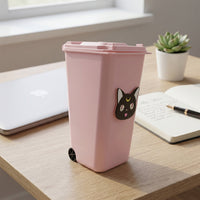 Mini Trash Can Pen Stand – Cute Desk Organizer with Lid Your Brand