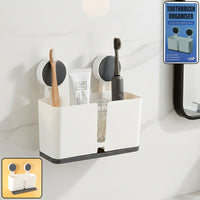 Wall Mounted Toothbrush Holder – 3 Compartments with Adhesive Install Your Brand