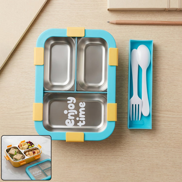 Airtight 3 Compartment Stainless Steel Lunch Box Ð Food Orga Kitchen Storage
