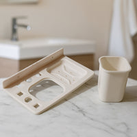 Wall Mounted Toothbrush Holder – 3in1 Multi-Compartment Organizer Your Brand