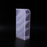 Desk Organizer – 4 Compartments in Clear Plastic for Office Supplies Your Brand