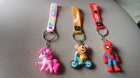 Front view of a specific cartoon character silicone keychain, highlighting its intricate 3D design.