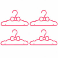 Kids Plastic Clothes Hangers Set of 4 Cute Bow Design Baby Wardrobe (4 Pc Set) Your Brand