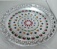Silver Plated Pooja Thali Home Organization Storage Solution