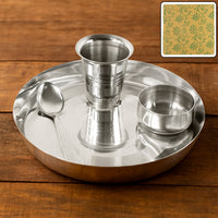 Stainless Steel Pooja Thali Set Home Organization Storage Solution