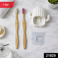 Wall Mounted Toothbrush Holder Set – Hygienic Bamboo Brushes Your Brand