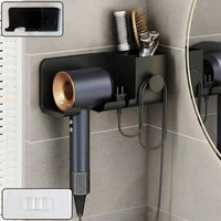 Wall Mounted Hair Dryer Holder Kitchen Storage Organizer Solution