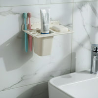 Wall Mounted Toothbrush Holder – 3in1 Multi-Compartment Organizer Your Brand