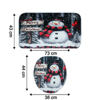 Christmas Bathroom Mat Set – Soft Snowman 3-Piece Décor Your Brand