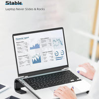 Fixed Metal Laptop Stand – Sturdy Ergonomic Desk Riser for Work Your Brand