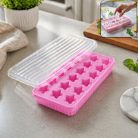 Star Shape Ice Cube Tray with Lid Kitchen Storage Organizer Solution