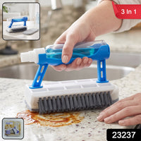3 in 1 Multi Purpose Cleaning Brush with Soap Dispenser Sponge Scrubber (1 Pc) Your Brand